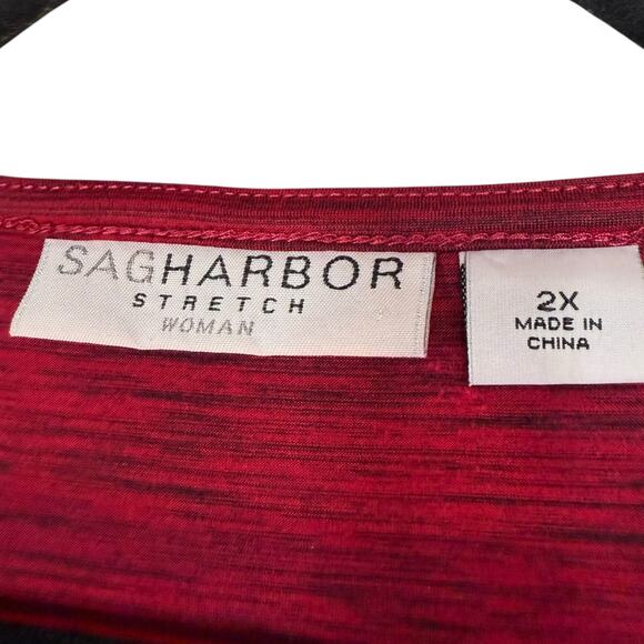 Sag Harbor drape neck 3/4 sleeve flowy blouse 2X - Picture 2 of 3